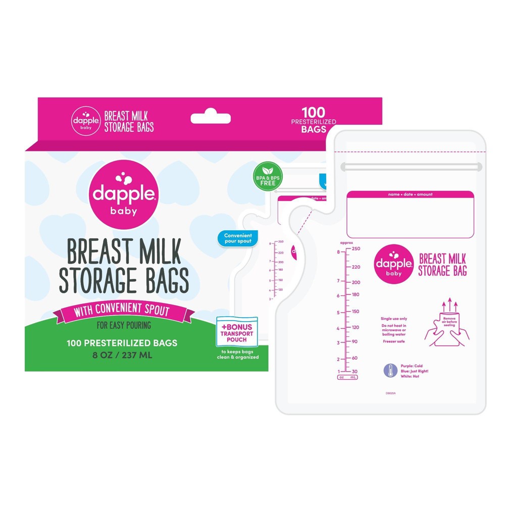 Photos - Kids Tableware Dapple Temp-Sensing No Leak Breast Milk Storage Bag with Easy Pour Spout - 100ct