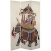 Oriental Furniture 6" Double Sided Raja's Elephant Canvas Room Divider: Adjustable 3-Panel Privacy Screen - 3 of 4