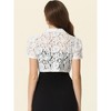 Allegra K Women's Floral Lace Lapel Collar Short Sleeves Elegant Bolero Shrug - 3 of 4