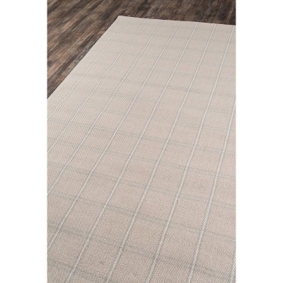 Beige Flat Woven Handmade Wool Rectangular Area Rug