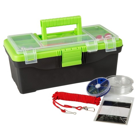 Leisure Sports 55- Piece Fishing Tackle Set and Box - Black and Green