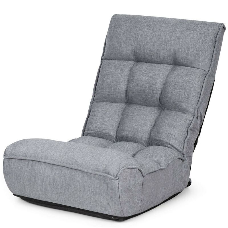 Costway 4-Position Floor Chair Folding Lazy Sofa w/Adjustable Backrest & Headrest, 4 of 11
