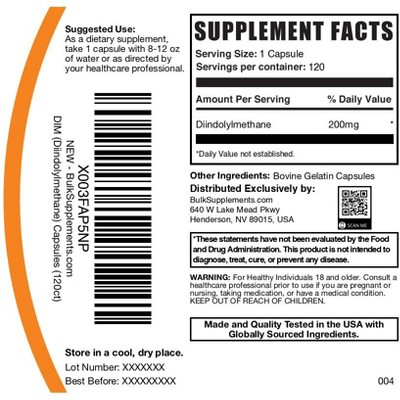 BulkSupplements Diindolylmethane (DIM) Capsules