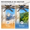 Airsurfer 65" Ceiling Fan with Light and Remote Control 8 Blades Ceiling Fan with 6-Speed Quiet DC Motor, Reversible Blades, Timer - 4 of 4