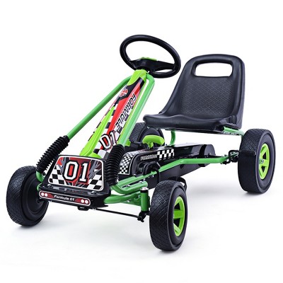 Outdoor Racing Scooter Riding Toy 4 Wheels Pedal Car for Boys & Girls Kids Go Kart Ride Electric Kart Drifting with Flashing Lights Children Exercise Kids Best Gift Green 