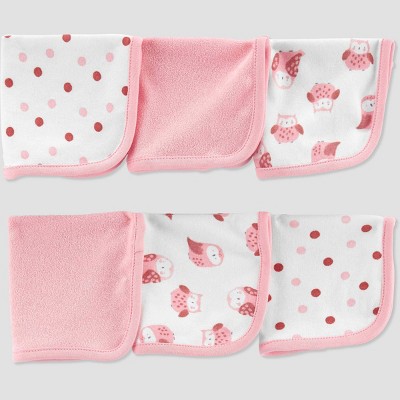 Carter's Just One You® Baby Girls' Owl Washcloth Set - Pink