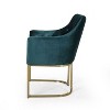 NicBex Velvet Accent Chair,Upholstered Living Room Chairs with Mid-Height Curved Tufted Backrest,Modern Armchair,Club Chairs for Living Room - 4 of 4