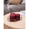 3x3 Pillar Candles Set of 3 - Rustic Unscented No Drip Burgundy Candles for Home Decor, Weddings, Centerpieces - 4 of 4