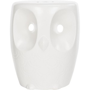 Owl Garden Stool - ACS4567 - Indoor/Outdoor - White - Safavieh - 1 of 4