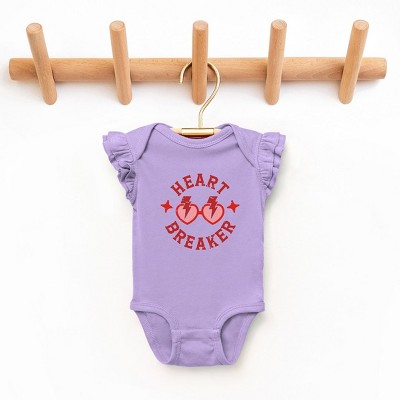 The Juniper Shop Heart Breaker Sunglasses Baby Flutter Sleeve Bodysuit