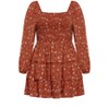 Women's Plus Size Dahlia Mini Print Dress - spice | CITY CHIC - 4 of 4