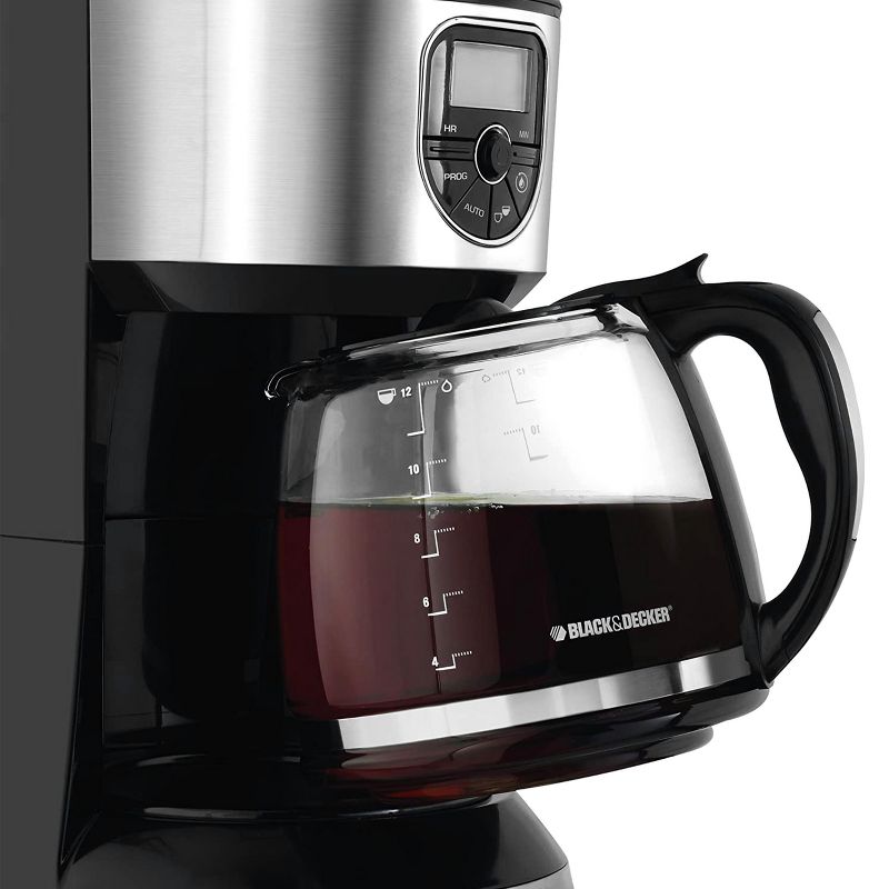 Black and Decker 12 Cup Programmable Coffeemaker in Black and Silver, 2 of 6