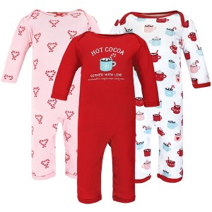 Hudson Baby Infant Girls Cotton Coveralls, Hot Cocoa - 1 of 4