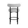 Meridian Furniture,Bordeaux Grey Boucle Fabric Stool, Set of 2 - 2 of 4