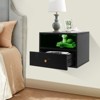 YIYIBYUS Floating Nightstand with Slide Drawers, Bedside Cabinet With Light - 2 of 4