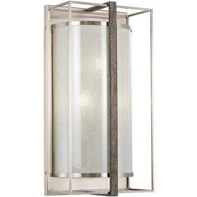 Minka Lavery Tyson's Gate 18"H Brushed Nickel with Shale Wood Wall Sconce