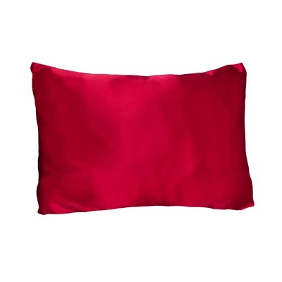 Morning Glamour Standard Satin Solid Pillowcase Red