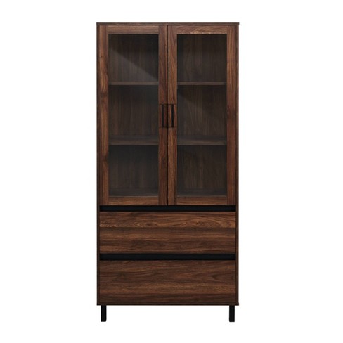 Hutch with glass deals doors