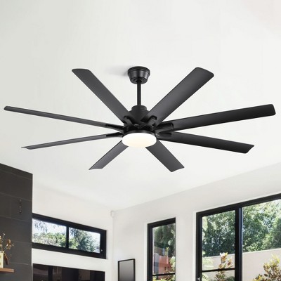 Large Industrial Smart Ceiling Fans with Lights and Remote & APP Control 8 ABS Blades 6-Speed Powerful DC Motor Reversible For Home/Commercial/Outdoor