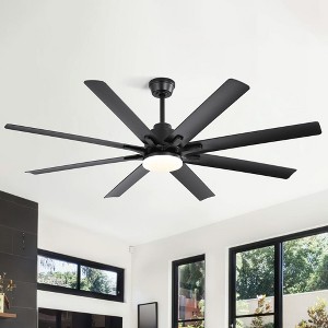 Large Industrial Smart Ceiling Fans with Lights and Remote & APP Control 8 ABS Blades 6-Speed Powerful DC Motor Reversible For Home/Commercial/Outdoor - 1 of 4