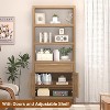 3 Tier Bookshelf with LED Lights, 57.8 Inch Tall Wooden Display Shelf, Open Storage Shelf, Bedroom, Living Room, Office - 3 of 4