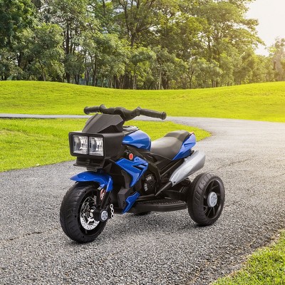 Blue 6V Kids Motorcycle Ride-On Toy with Headlights