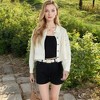 Anna-Kaci Women's Cropped Button-Up Jacket with Chest Pockets and Collared Neckline - 2 of 4