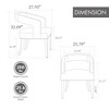 Grungis Open Back Accent Chair with Solid Wood Legs,PU Lounge Chair with Curved Armrests Design,Accent Chair for Bedroom,Reading Room,Office - 3 of 4