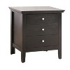 HomeStock Hammond Black Nightstand – 26”H x 24”W x 18”D, 3 Drawers, Black Finish - 3 of 4