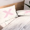 Deny Designs King April Lane Art Block Pink Monogram X Microfiber Printed Pillow Sham - 2 of 3