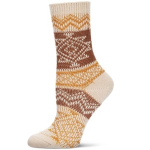 Memoi Women's Diamond Line Fashion Soft-Fit Crew Sock - 1 of 4