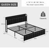 VECELO Twin/Full/Queen Size Metal Frame Platform Bed Frame with Storage Charging Station, Black/Gray - 3 of 4
