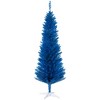 HOMCOM 5 FT Artificial Pencil Christmas Tree, Slim Xmas Tree with 294 Realistic Branch Tips and Plastic Stand, Blue - 4 of 4