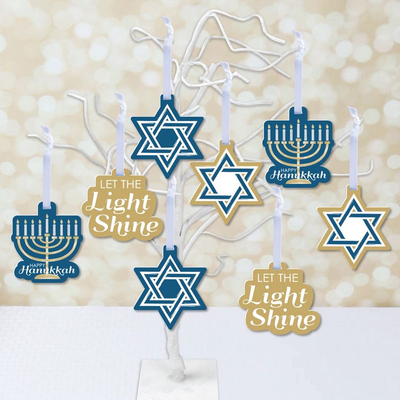 Big Dot of Happiness Happy Hanukkah - Chanukah Holiday Decorations - Tree Ornaments - Set of 12, 2 of 9