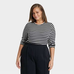 Women's Long Sleeve Brushed Knit T-Shirt - A New Day™ - 1 of 3