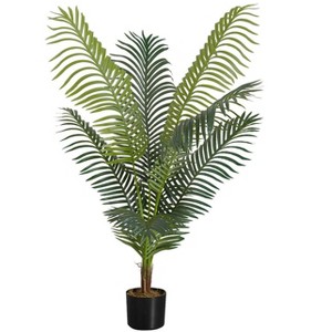 Okak Artificial Palm Trees with Real Touch Green Leaves, Faux Tree with Black Pot, Decorative Fake Plants for Home Decor - 1 of 4