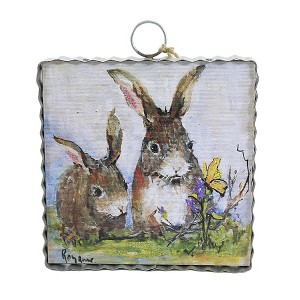 Round Top Collection Bunny Butterfly Love  -  One Mini Frame 7.0 Inches -  Rabbit Easter Spring  -  E22063  -  Wood  -  Brown - 1 of 3