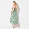 Women's Corset Midi Bodycon Dress - Wild Fable™ Green Floral - 3 of 3