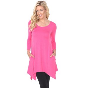 Women's 3/4 Sleeve Makayla Tunic Top with Pockets - White Mark - 1 of 3