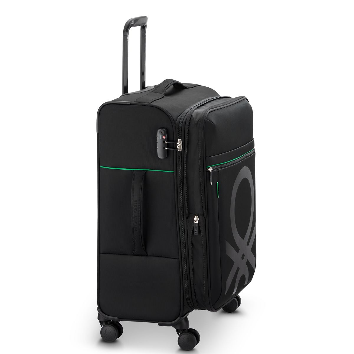 United Colors of Benetton x DELSEY PARIS Medium Checked Color Block 23" Softside Spinner Suitcase - thumbnail 4