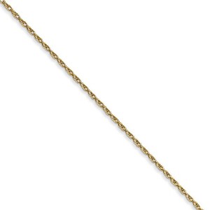 Black Bow Jewelry 0.7mm, 10k Yellow Gold, Cable Rope Chain Necklace - 1 of 4