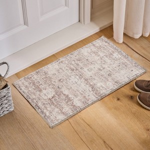 Traditional Majestic Light Brown Area Rug 2x3 ft with Thick Pile for ...