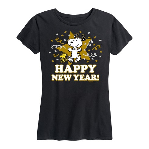 Women's - Peanuts - Happy New Year Short Sleeve Graphic T-Shirt - image 1 of 4