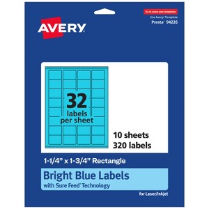 Avery Bright Blue Paper Labels, 1.25" x 1.75" Rectangle - 1 of 4