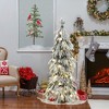 LuxenHome 4.5Ft Pre-Lit Snow Flocked Slender Fir Artificial Christmas Tree Green - 4 of 4