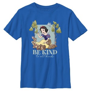Boys Snow White and the Seven Dwarfs Forest Friends Be Kind to All Kinds T Shirt - 1 of 4