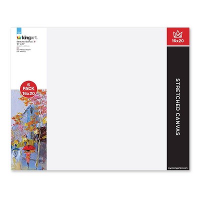 KINGART Stretched Canvas 16" x 20", 6-Pack