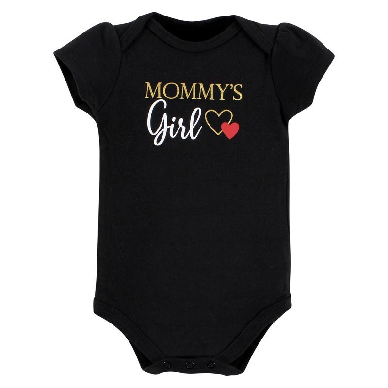 Hudson Baby Infant Girl Cotton Bodysuit and Pant Set, Girl Mommy Red Black, 4 of 6