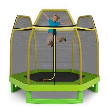 Costway 7FT Kids Trampoline Outdoor Indoor Recreational Bounce Jumper ASTM Approved Yellow