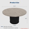 47" Round Dining Table for 4-6 – Industrial Kitchen Table with Sturdy Waveform Metal Pedestal Base - 2 of 4
